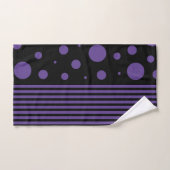 Spots et rayures en violet et noir (Serviette à main)