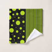 Spots et rayures - Lime vert (Gant de toilette)