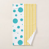 Spots et rayures - Turquoise et Jaune (Serviette à main)