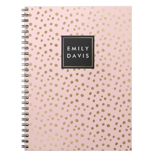 Spots roses et or | Carnet (Devant)