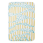 Spots & Stripes 2 in Turquoise, Geel en Wit Badmat (Voorkant Verticaal)