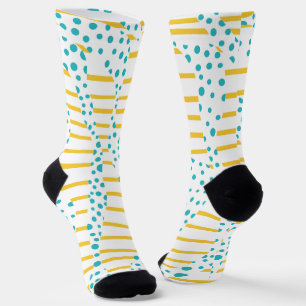 Spots & Stripes 2 in Turquoise, Geel en Wit Sokken