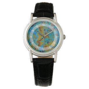 Spotted Blue Chrysocolla Jasper Horloge