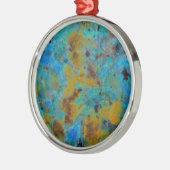 Spotted Blue Chrysocolla Jasper Metalen Ornament (Links)