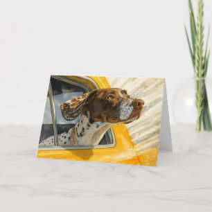 Spotted Dog op Car Ride Art Print Kaart