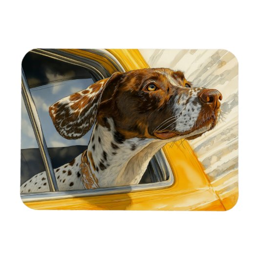 Spotted Dog op Car Ride Art Print Magneet (Horizontaal)