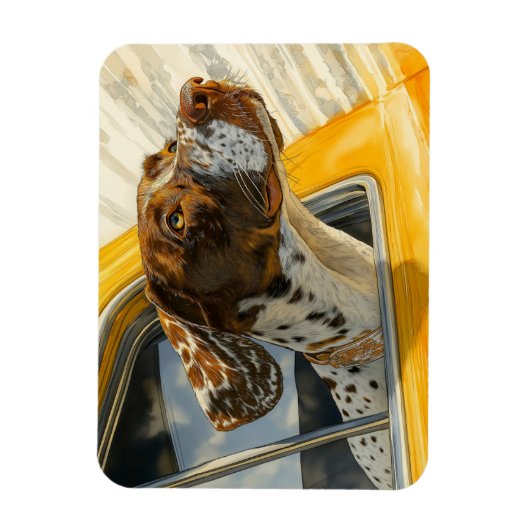 Spotted Dog op Car Ride Art Print Magneet (Verticaal)