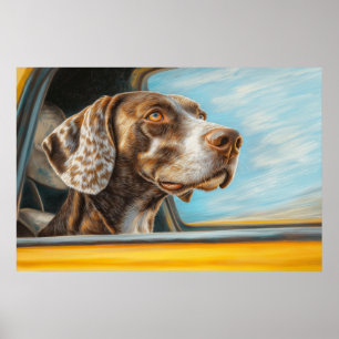 Spotted Dog op een auto-avontuur Art Print