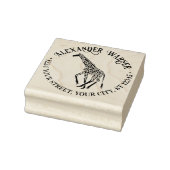 Spotted Giraffe Silhouet Naam Retouradres Rubberstempel (Stempel)