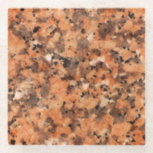 Spotted Rock Texture Lively Pattern Oranje Black Glazen Onderzetter