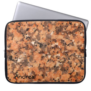 Spotted Rock Texture Lively Pattern Oranje Black Laptop Sleeve