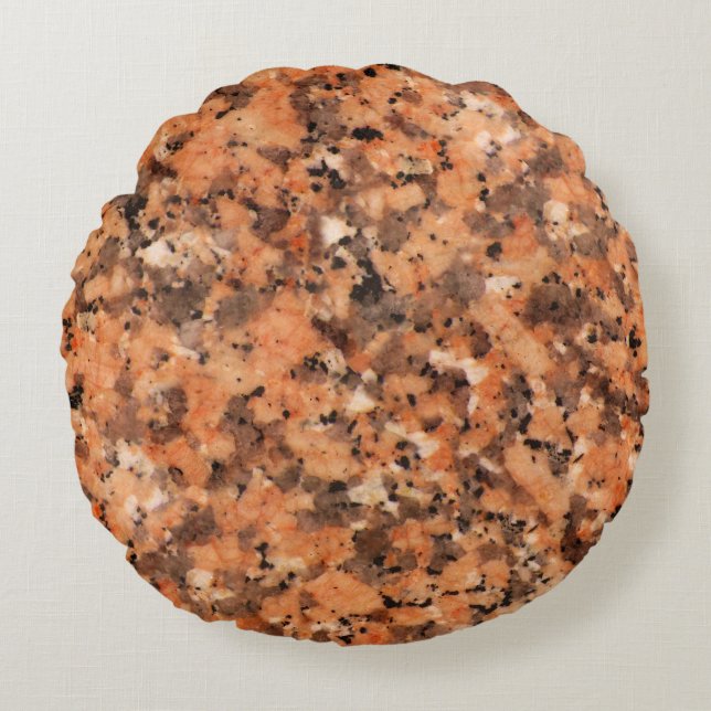 Spotted Rock Texture Lively Pattern Oranje Black Rond Kussen (Voorkant)