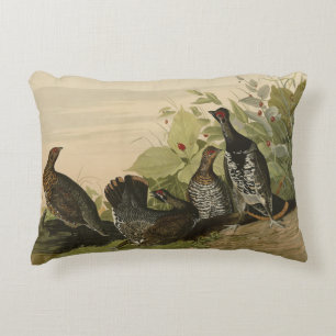 Spotted (Spruce) Grouse Audubon's vogels in Amerik Accent Kussen