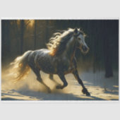 Spotted Stallion in Golden Forest Decoupage Tissuepapier (Voorkant)