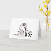 Spotty dalmation et agneau Carte de fête des mères (Fleur jaune)