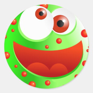 Spotty Green Smilie Ronde Sticker
