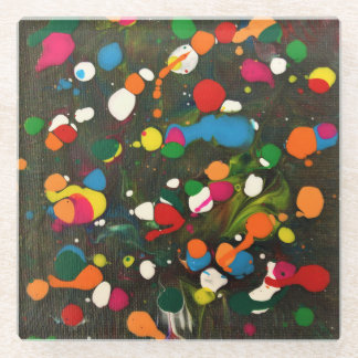Spotty kleurrijke abstracte kunst onderzetter