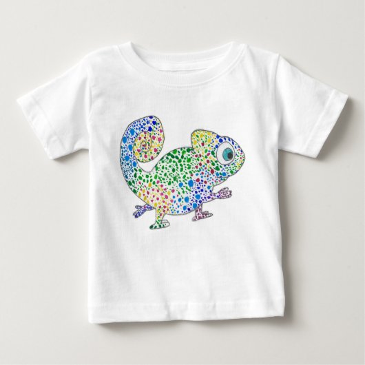 Spotty Marcel the Chameleon Baby Tshirt (Voorkant)