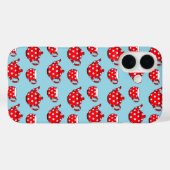 Spotty Red Teapot en Cups Blue Pattern Case-Mate iPhone Case (Achterkant (horizontaal))