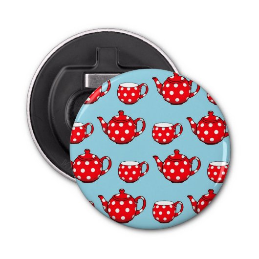 Spotty Teapot Button Flesopener (Voorkant)