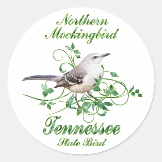 Spotvogel Tennessee State Bird Ronde Sticker (Voorkant)