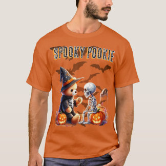 Spouky Pookie Schattige Halloween Teddibeer & Skel T-shirt