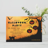 Sppoky Halloween Jack 'o lanterne Arbre Invitation (Debout devant)