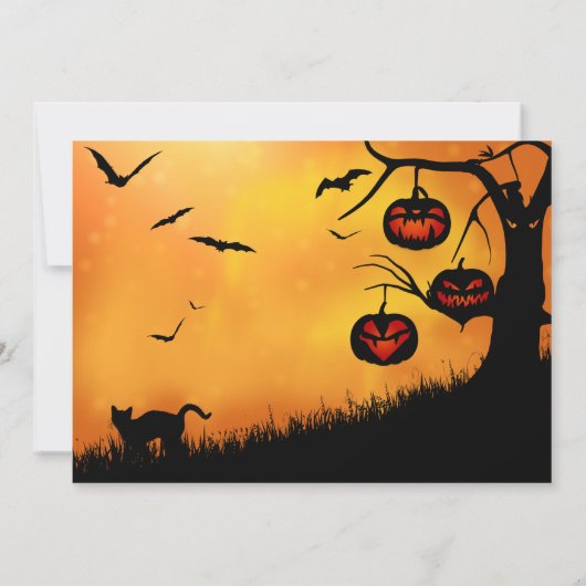 Sppoky Halloween Jack 'o lanterne Arbre Invitation (Dos)