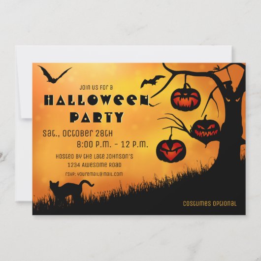 Sppoky Halloween Jack o lantrotern Invitation Kaart (Voorkant)