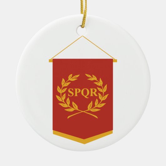 SPQR-banner Keramisch Ornament (Voorkant)