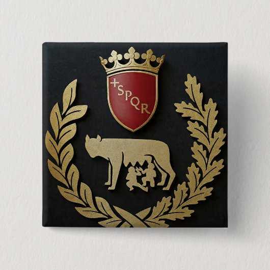 +SPQR Boto Pro Roma Vierkante Button 5,1 Cm (Voorkant)