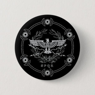 SPQR de Roman Rijk Emblem Button. Ronde Button 5,7 Cm