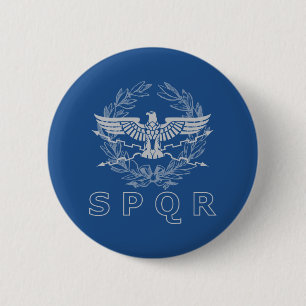 SPQR Het Romeinse Rijk Embleem Knop Ronde Button 5,7 Cm