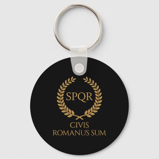 SPQR Roman Emblem – Civis Romanus Sum Laurel Crest Sleutelhanger (Voorkant)