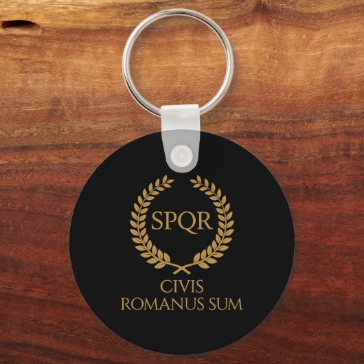 SPQR Roman Emblem – Civis Romanus Sum Laurel Crest Sleutelhanger (Voorkant)