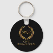 SPQR Roman Emblem – Civis Romanus Sum Laurel Crest Sleutelhanger (Achterkant)