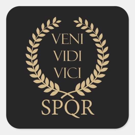 SPQR: Veni, Vidi, Vici Vierkante Sticker (Voorkant)