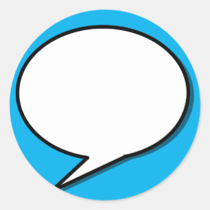 spraak-bubble-arrow-ellipse-vorm ronde sticker