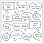 Spraak Bubble Sticker Set (Vel)