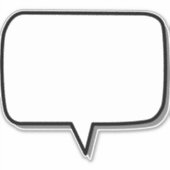 spraak-doos-rechthoek-vorm-bericht sticker (Voorkant)