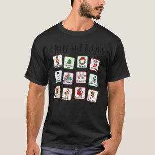 Spraak met vrolijk en helder SLP-spED-leraar kerst T-shirt