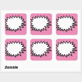 spraak-vorm-ster-burst-ontwerp vierkante sticker (Vel)