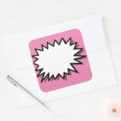 spraak-vorm-ster-burst-ontwerp vierkante sticker (Envelop)