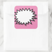 spraak-vorm-ster-burst-ontwerp vierkante sticker (Tas)