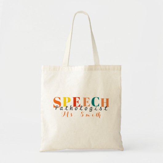 Spraakpatholoog multicolor spraakdocent tote bag (Voorkant)