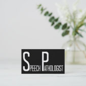 Spraakpatholoog zwart-wit visitekaartje (Staand voorkant)