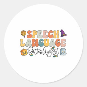 Spraaktaalpathologie Halloween Spraaktherapie Ronde Sticker