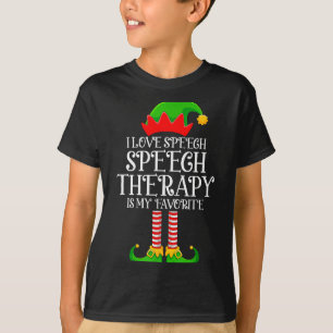 Spraaktherapie Elf Kerst Morsig School Therapeut T-shirt