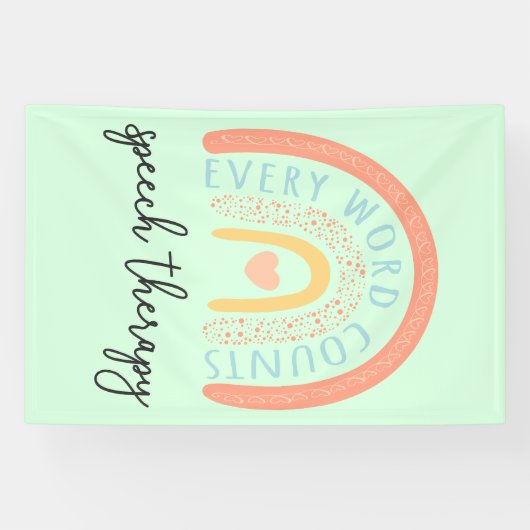 Spraaktherapie II - Elk woord telt Spandoek (Horizontaal)