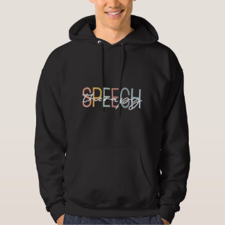 Spraaktherapie Retro Kleurrijke Regenboog SLP Spra Hoodie